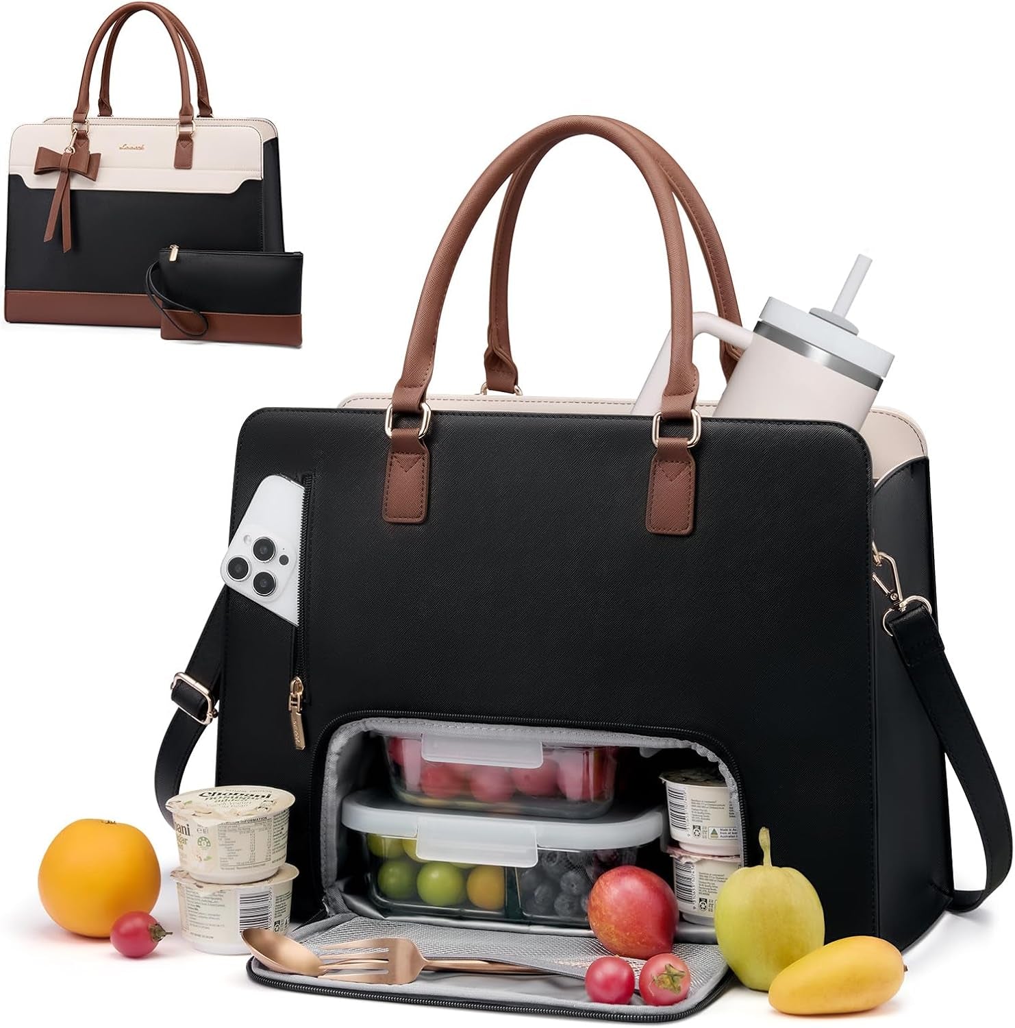 LOVEVOOK Women's Laptop Tote with Tumbler Pocket