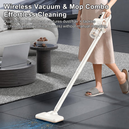 Cordless Vacuum Cleaner 15000pa, 4-in-1 Upright Handheld Stick Vacuum & Mattress Vacuum Cleaner with UV Light, Portable Lightweight Hoover Vacuum, Rechargeable Hoover Cordless for Home Car
