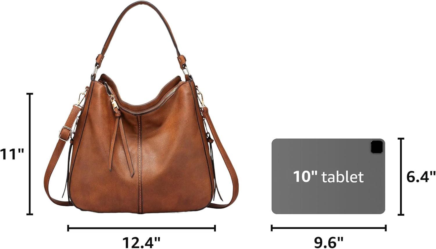 Realer Women's Faux Leather Hobo Crossbody Bag in Large-15.2 Inch