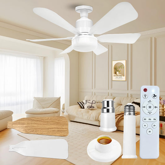 Ceiling Fan with Lights and Remote 2026 New Ceiling Fans LED 40W 3 Speeds Modern Fan Light Dimmable 3 Color Light Bulb Fan for Bedroom, Living Room, Closet, Garage, Kitchen(White)