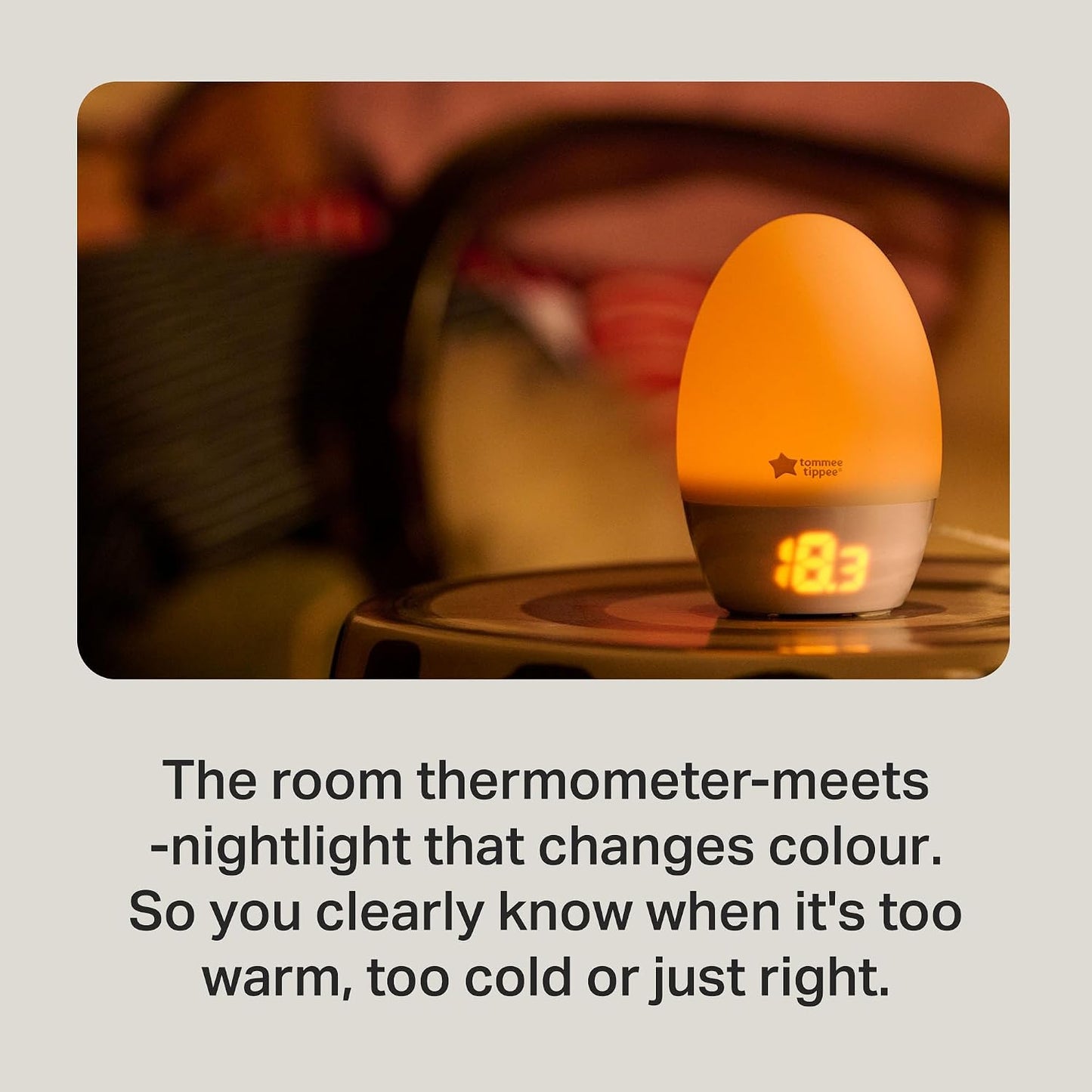 Tommee Tippee GroEgg2, Toddler Nightlight, LED Colour-Changing with Digital Room Temperature Display for Safer Sleep, Adjustable Brightness, Silicone Shell, USB Rechargeable