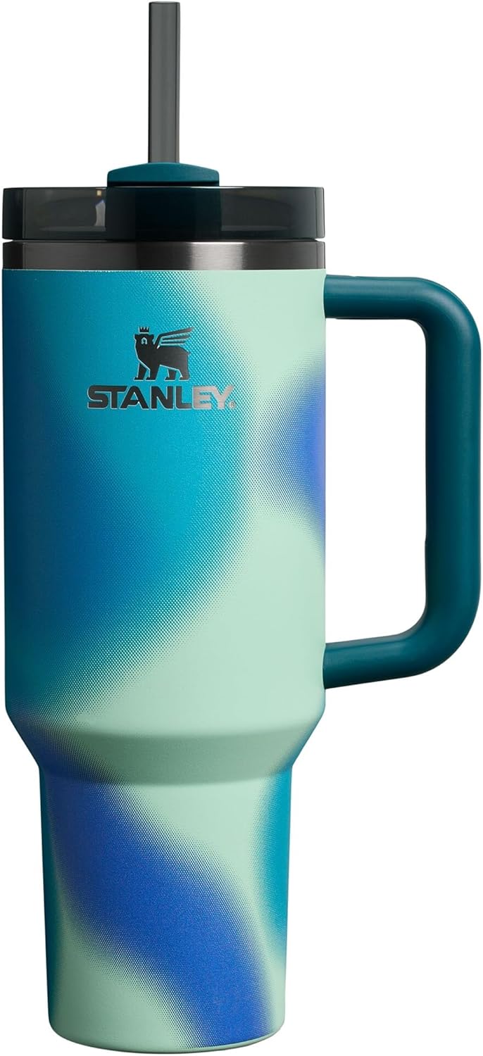 STANLEY 1913 Quencher H2.0 Flowstate Tumbler 1.2L - Cold for 11 Hours - Iced for 48 Hours - Metal Water Bottle with Straw, Handle and Lid - Dishwasher Safe - Travel Mug for Cold Drinks - Azure | Cold For 11 Hours - Iced For 48 Hours - Stainless Steel Tumb