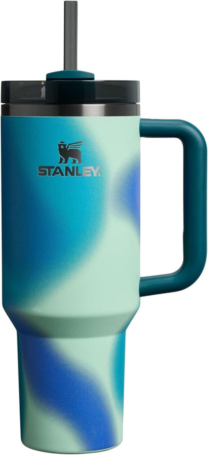 STANLEY 1913 Quencher H2.0 Flowstate Tumbler 1.2L - Cold for 11 Hours - Iced for 48 Hours - Metal Water Bottle with Straw, Handle and Lid - Dishwasher Safe - Travel Mug for Cold Drinks - Azure | Cold For 11 Hours - Iced For 48 Hours - Stainless Steel Tumb