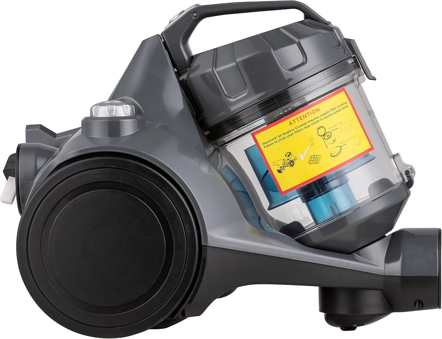 Amazon Basics Cylinder Bagless Vacuum Cleaner for Hardfloor, Carpet & Car, Compact & Lightweight, 700W, 1.5L, Black