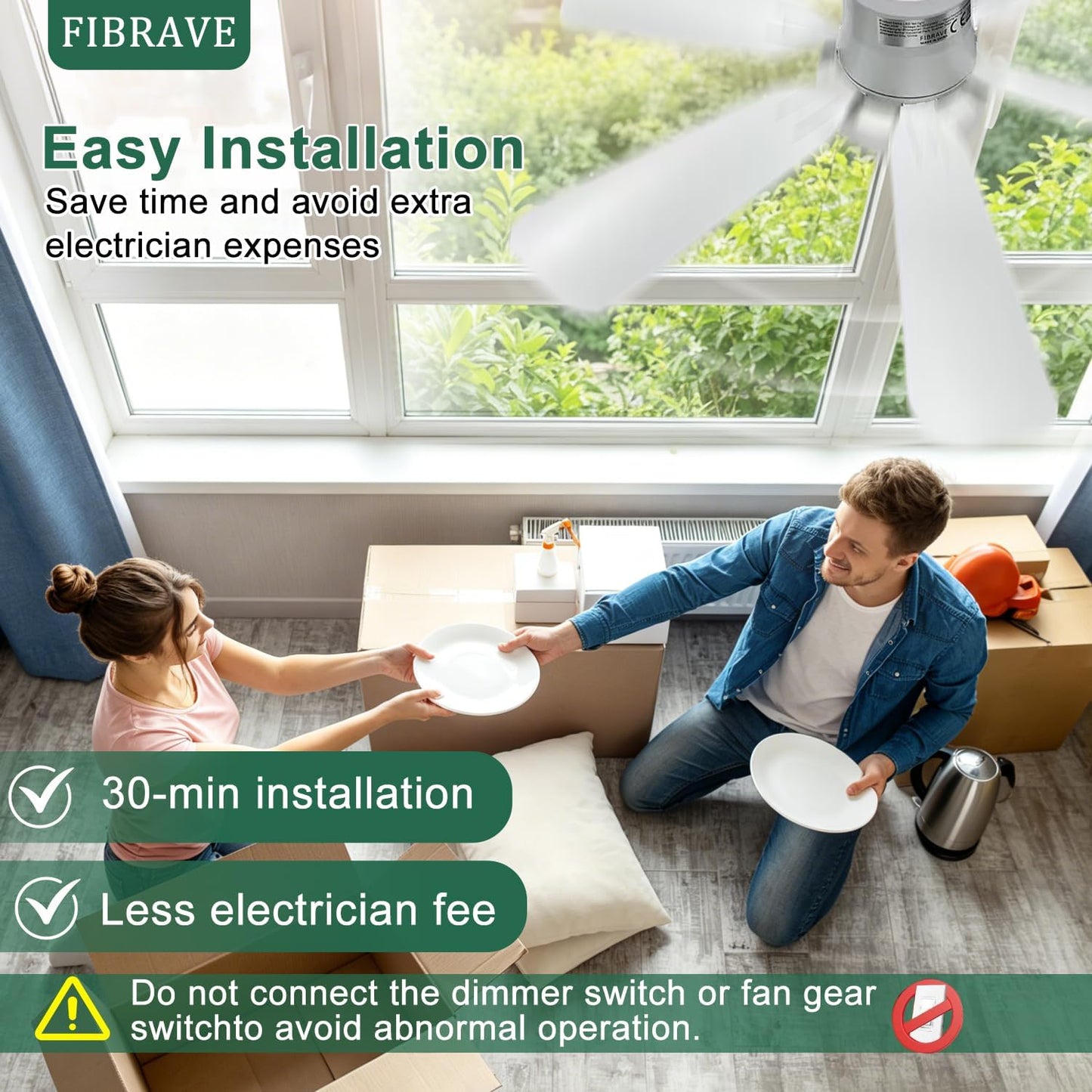 Ceiling Fan with Lights and Remote 2026 New Ceiling Fans LED 40W 3 Speeds Modern Fan Light Dimmable 3 Color Light Bulb Fan for Bedroom, Living Room, Closet, Garage, Kitchen(White)