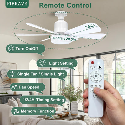 Ceiling Fan with Lights and Remote 2026 New Ceiling Fans LED 40W 3 Speeds Modern Fan Light Dimmable 3 Color Light Bulb Fan for Bedroom, Living Room, Closet, Garage, Kitchen(White)