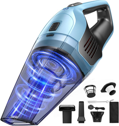 Handheld Vacuum Cleaner, Powerful Suction Portable Lightweight Hand Held Vacum Cordless with 25-30Mins Long Runtime Rechargeable Battery Quick Charge for Home Car Carpet Stairs Pet Hair Cleaning