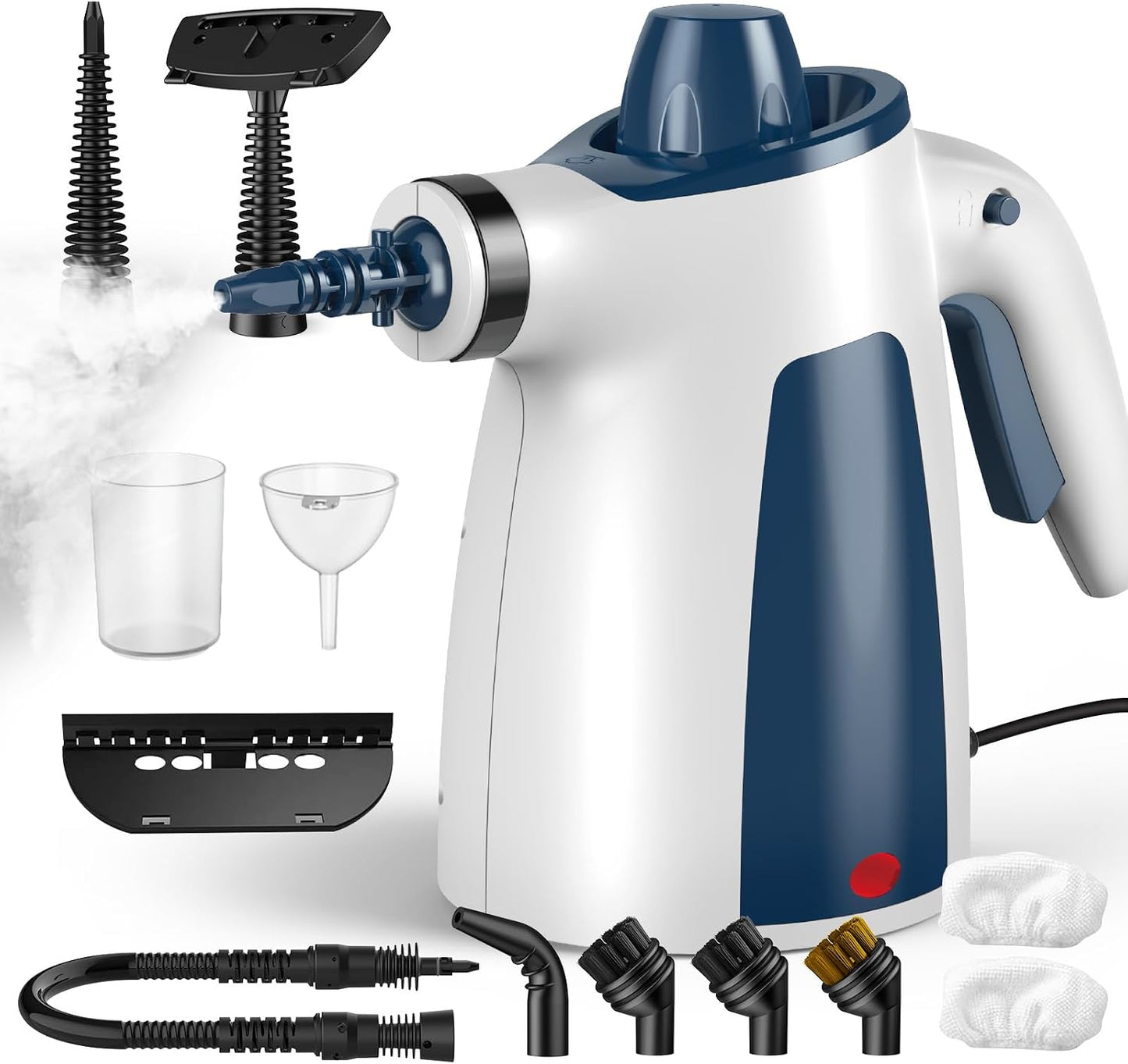 ASSCA Handheld Steam Cleaner, 1050W Portable Pressurised Steam Cleaner with 12-Piece Accessories, Chemical-Free Multi-Purpose Cleaning for Car Interior Detailing, Sofa Upholstery, Kitchen & Bathroom
