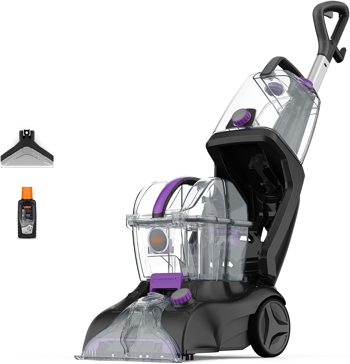 Vax Rapid Power Revive Carpet Cleaner Machine, Rug, Upholstery, Car, Stair Upright Shampooer Washer, Handheld Spot Cleaning Wash Tool, Solution, 1200W, Grey/Orange, CWGRV011