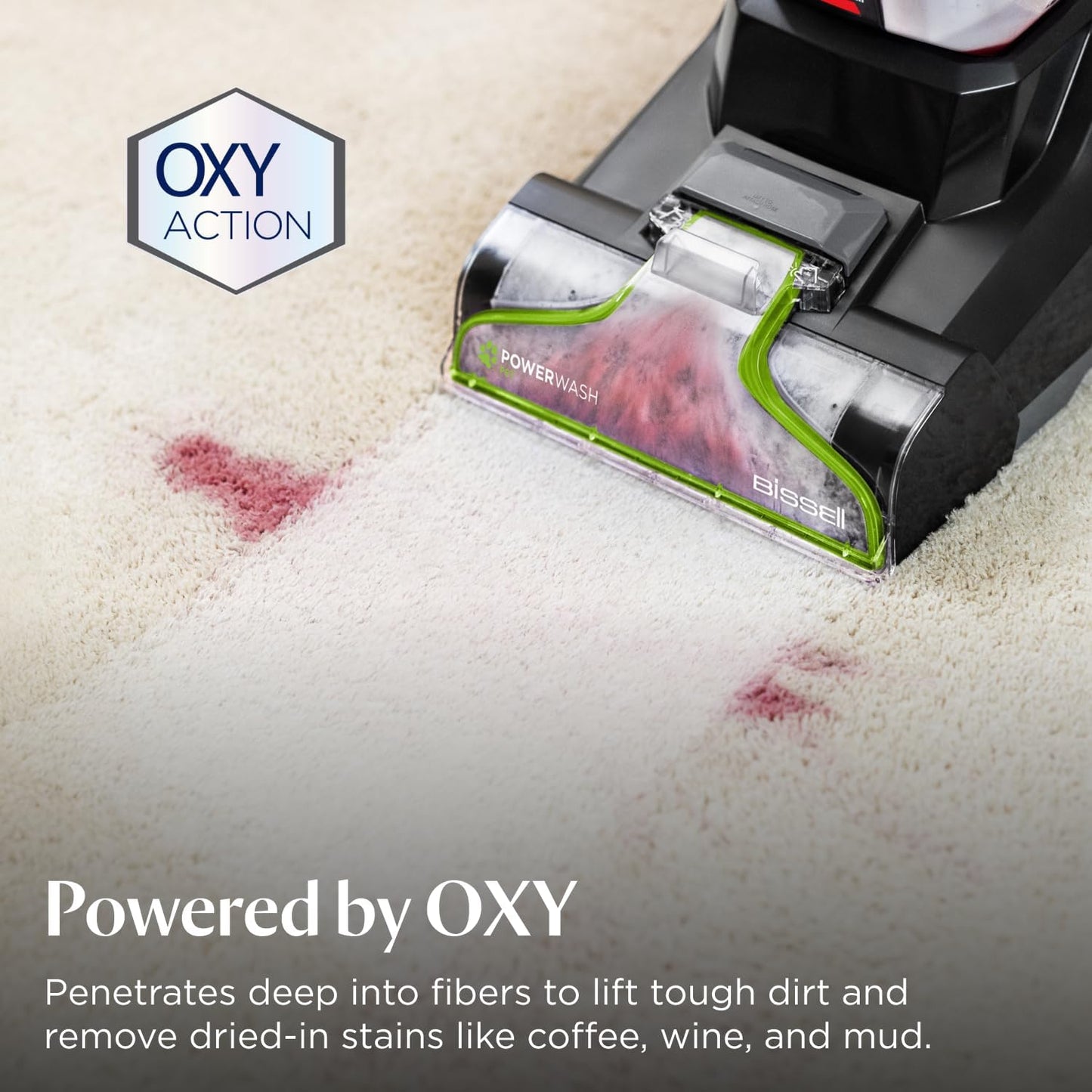 BISSELL Wash & Remove Deep Clean + Oxy Formula 1.5L 1265E | For Upright Carpet Cleaners, provides permanent stain removal