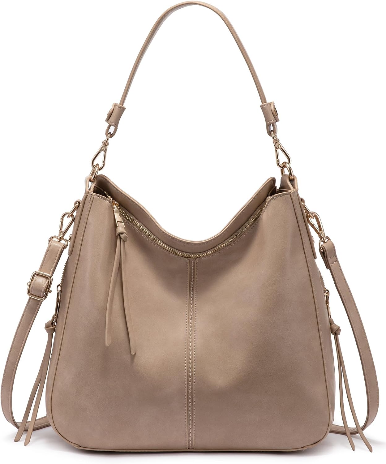 Realer Women's Faux Leather Hobo Crossbody Bag in Medium-12.4 Inch