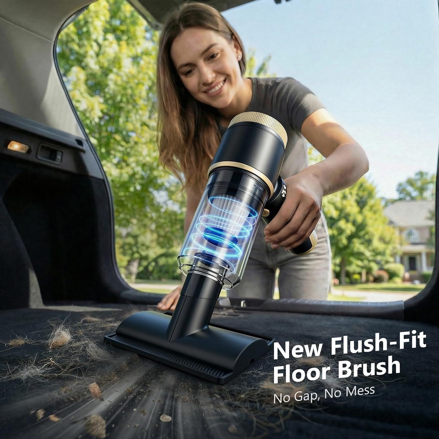 4-in-1 Handheld Vacuum Cleaner 22000Pa,6000mAh Cordless Car Vacuum cleaner with 130,000 RPM Brushless Motor,Upgraded Dust Cup & LED Display,Blow/Inflate/Deflate Function for Home Car Cleaning