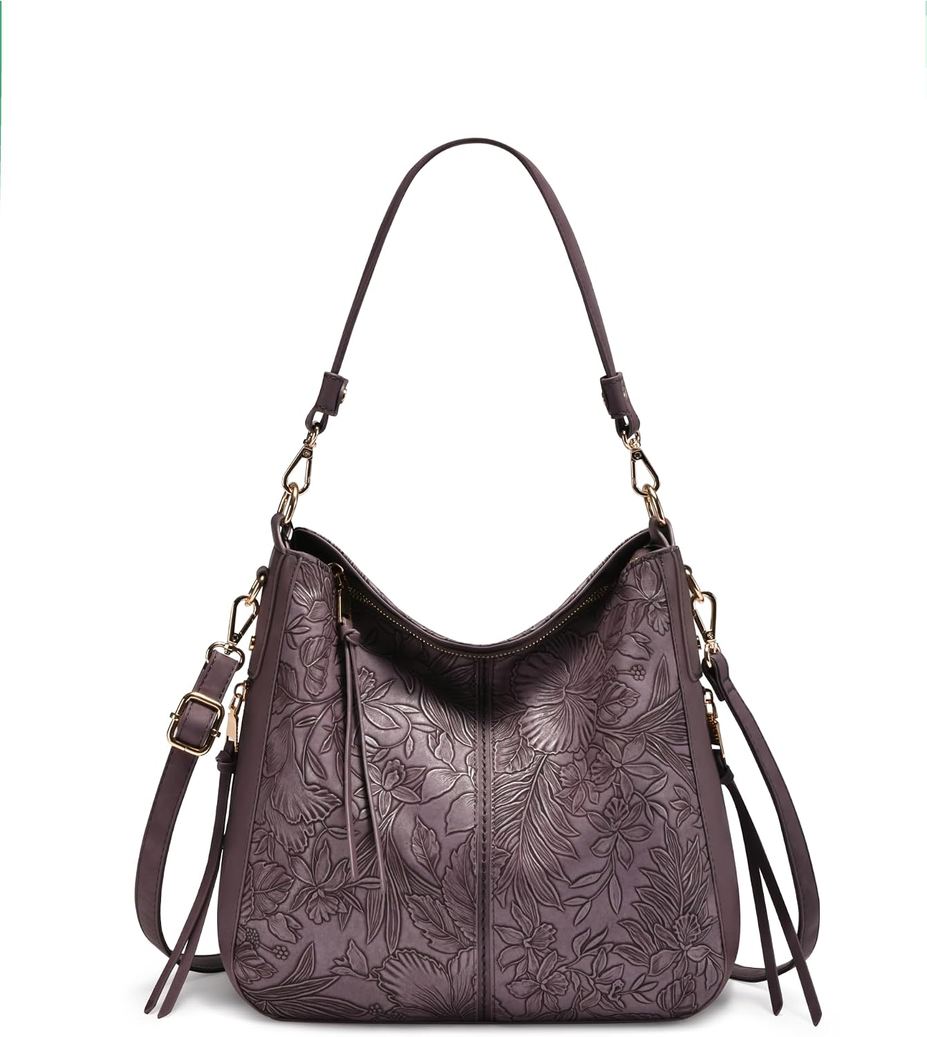 Realer Women's Faux Leather Hobo Crossbody Bag in Medium-12.4 Inch