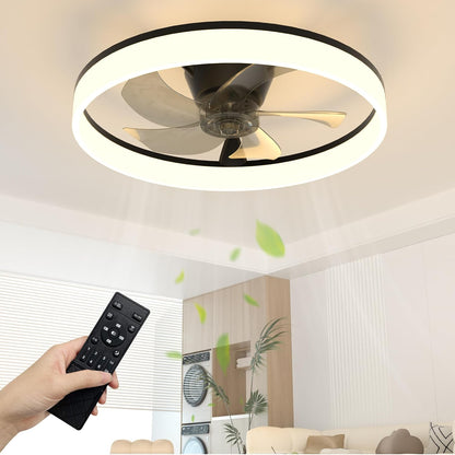 NIORSUN 50cm Ceiling Fans with Lights and Remote, 6 Speeds Modern Smart LED Ceiling Fan Light, 3000K-6500K Dimmable Quiet Fan Lights Ceiling for Bedroom Living Room Dining Room (White)