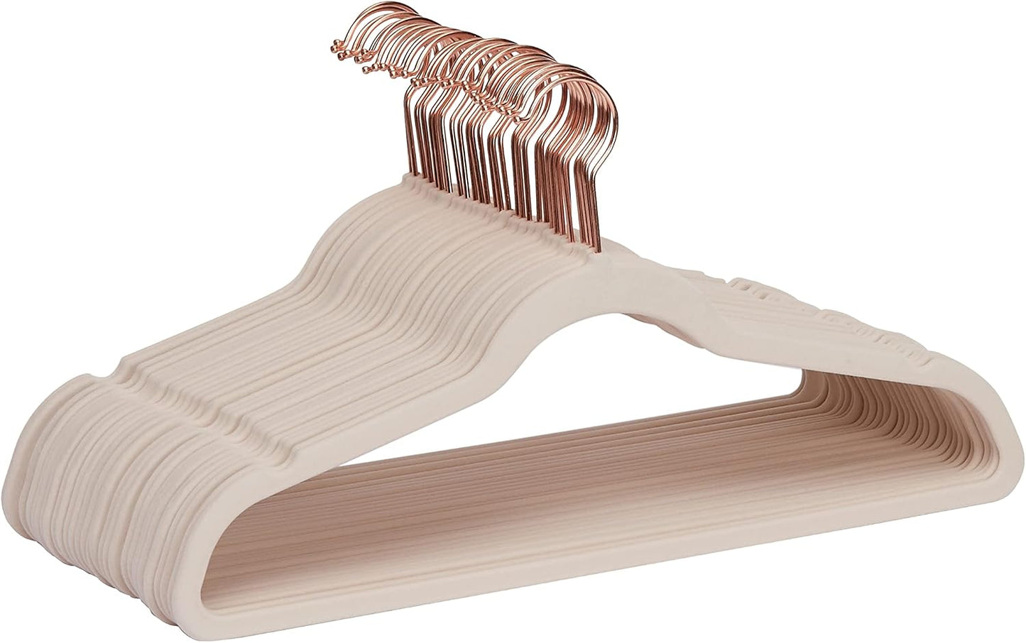Amazon Basics Slim Velvet Non-Slip Suit Hangers - 30-Pack, Black/Silver