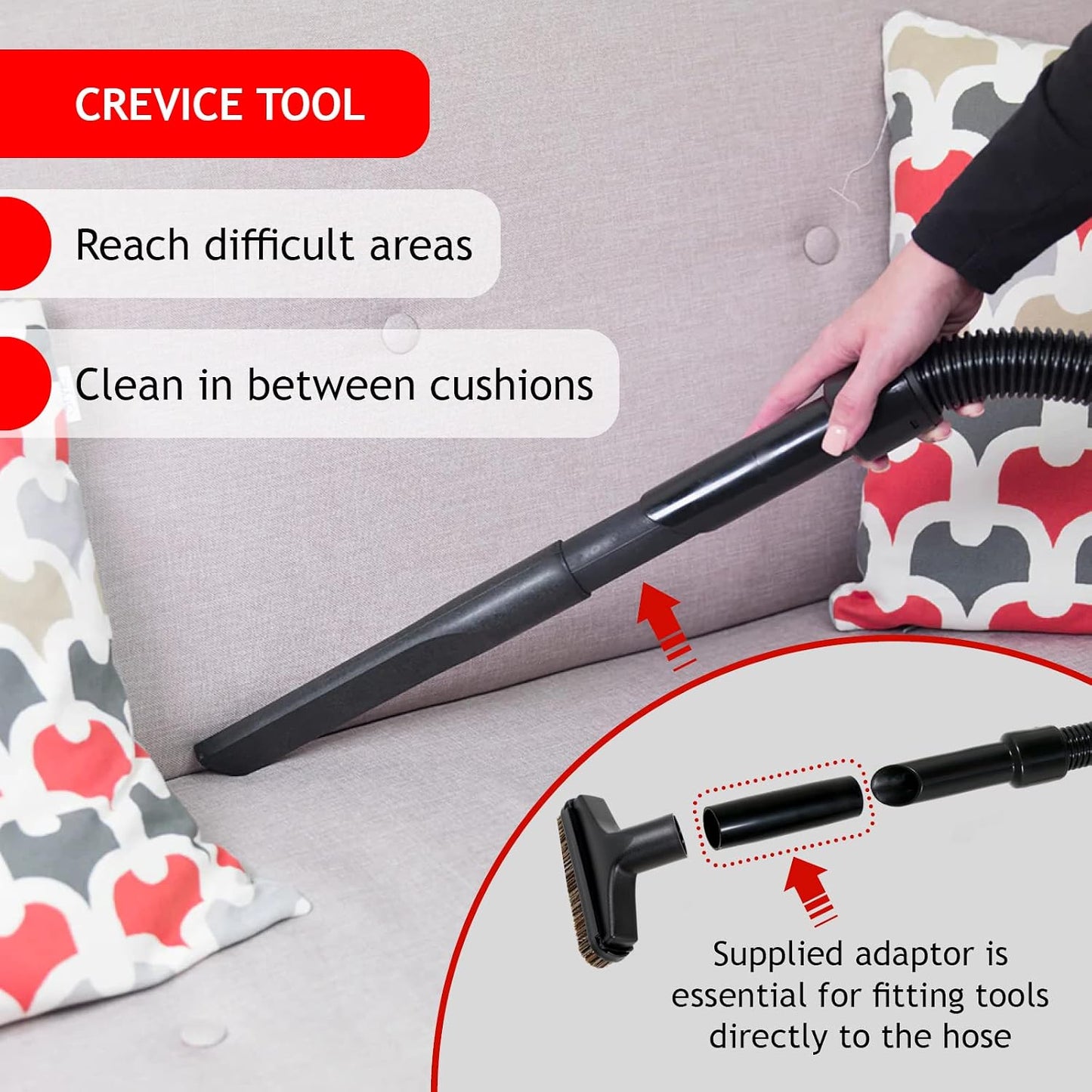 SPARES2GO Spare Parts Tool Brush Kit for Numatic Henry Hetty Vacuum Cleaner (2.5m)