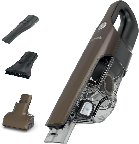 Shark Handheld Cordless Vacuum Cleaner with Pet Tool, Crevice Tool & Scrubbing Brush, 80 W, 0.45 liters, 10 Minute Run-Time, Washable Filter, Mocha, CH951UKBR