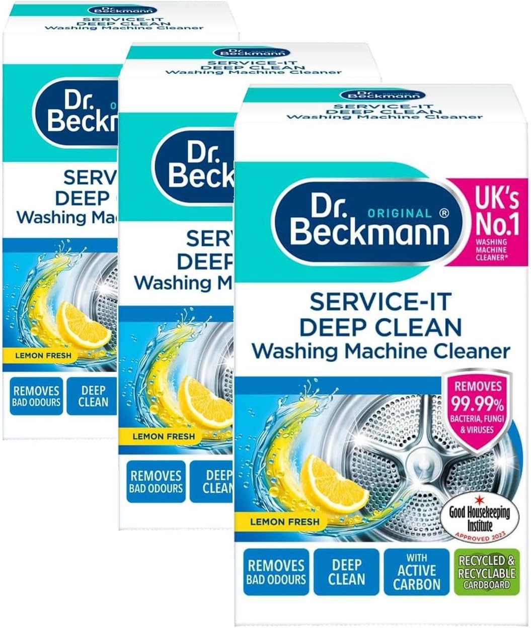 Dr. Beckmann Service-it Deep Clean Washing Machine Cleaner | Removes 99,99 % of bacteria and fungi and viruses | eliminates bad odours | 250 g