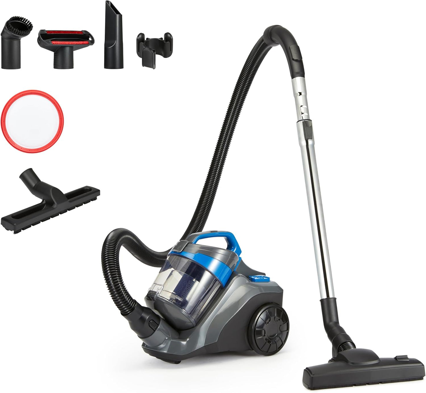Amazon Basics Cylinder Bagless Vacuum Cleaner for Hardfloor, Carpet & Car, Compact & Lightweight, 700W, 1.5L, Black