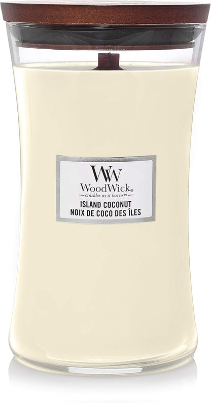 WoodWick Medium Hourglass Scented Candle | White Tea & Jasmine | with Crackling Wick | Burn Time: Up to 60 Hours | Gifts for Women