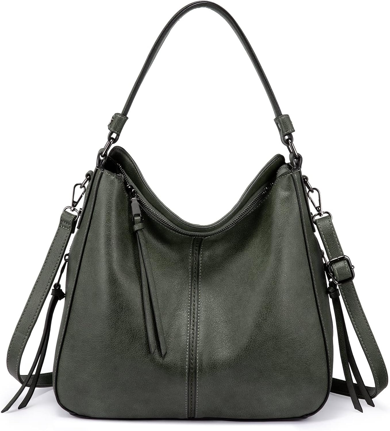Realer Women's Faux Leather Hobo Crossbody Bag in Large-15.2 Inch