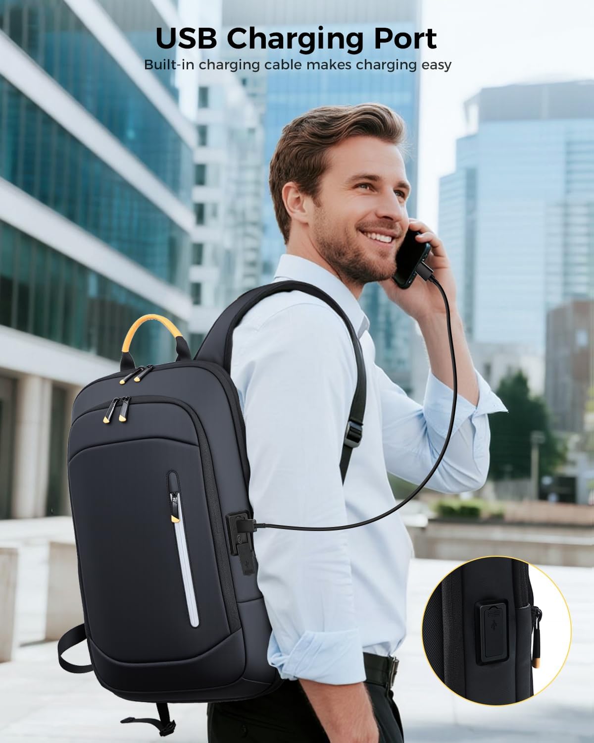 Expandable Laptop Backpack – USB Charging & Travel Design