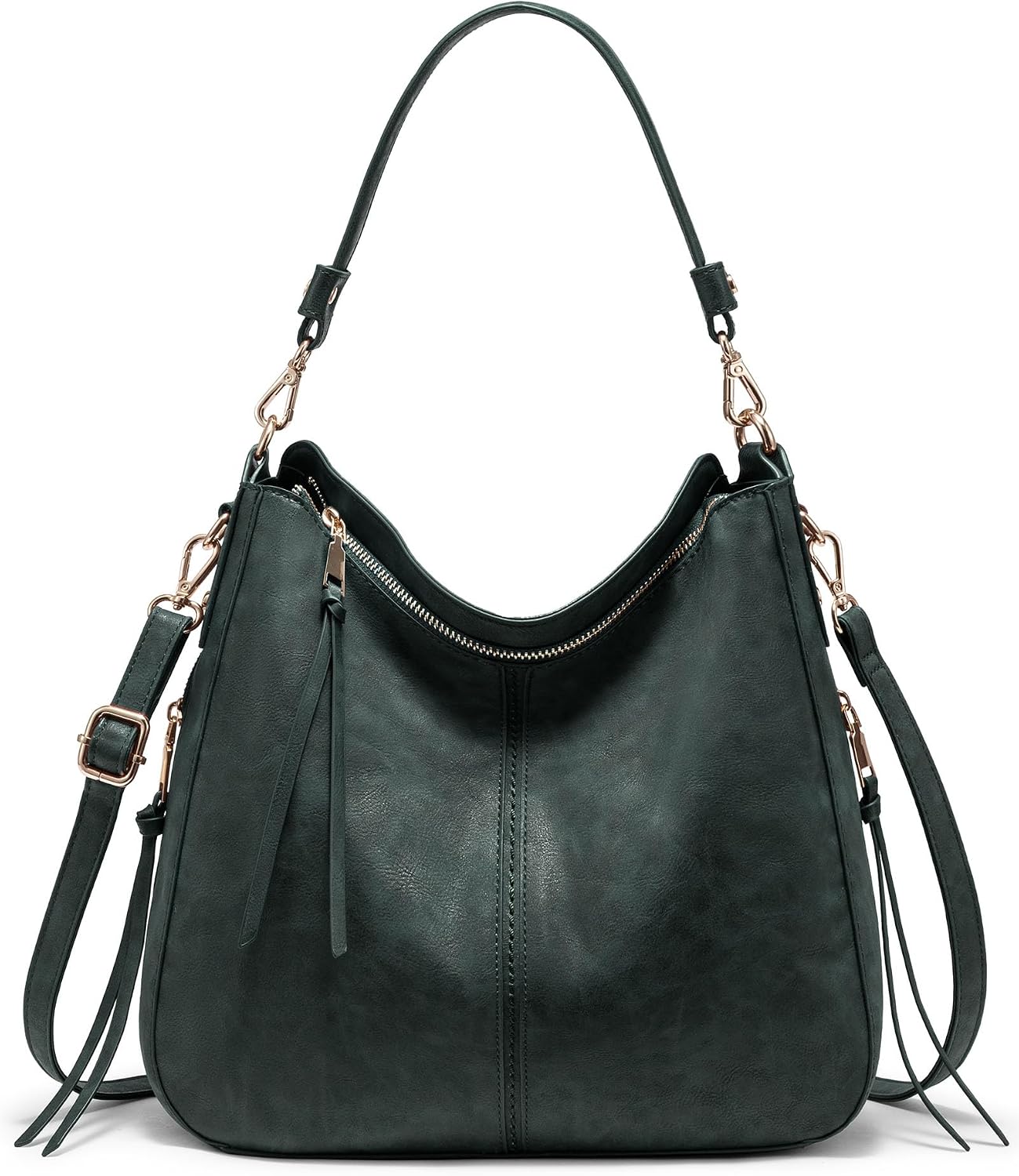 Realer Women's Faux Leather Hobo Crossbody Bag in Medium-12.4 Inch