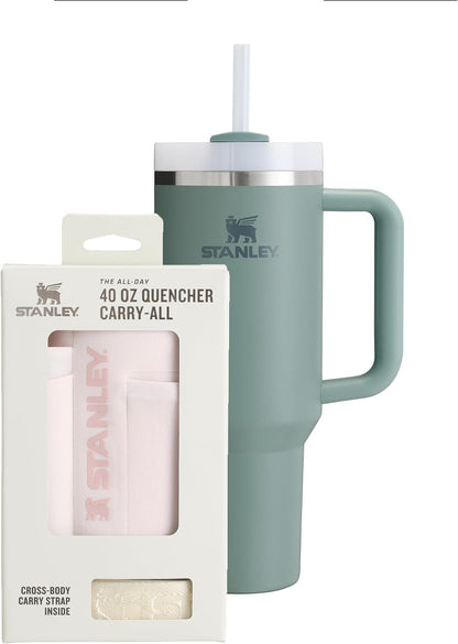 STANLEY 1913 Quencher H2.0 Flowstate Tumbler 1.2L - Cold for 11 Hours - Iced for 48 Hours - Metal Water Bottle with Straw, Handle and Lid - Dishwasher Safe - Travel Mug for Cold Drinks - Azure | Cold For 11 Hours - Iced For 48 Hours - Stainless Steel Tumb