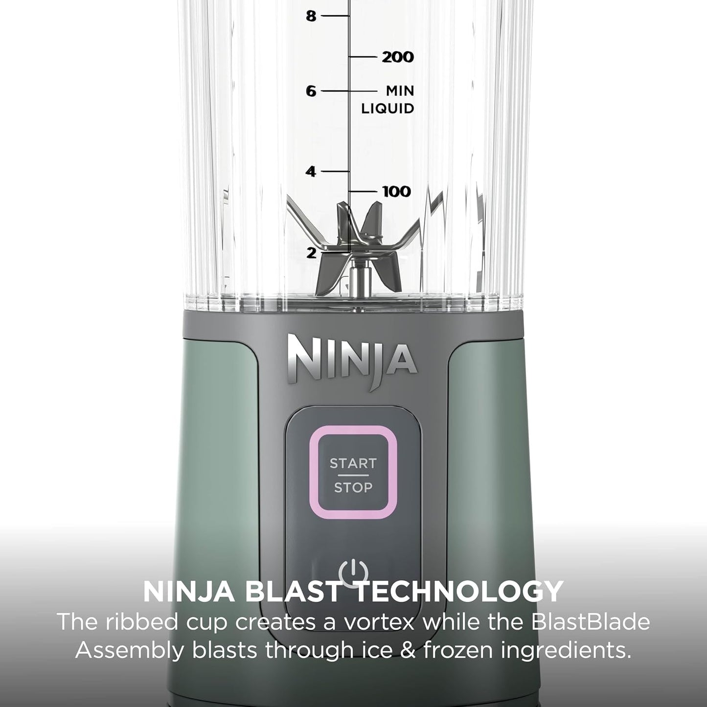 Ninja Blast Portable Blender, 530ml, Leakproof Lid & Sip Spout, Powerful Cordless Mini Blender, Rechargeable, Portable Smoothies, Protein Shakes, Blends Ice & Frozen Fruit, Forest Green, BC151UKEM