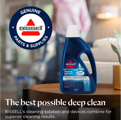 BISSELL Wash & Remove Deep Clean + Oxy Formula 1.5L 1265E | For Upright Carpet Cleaners, provides permanent stain removal