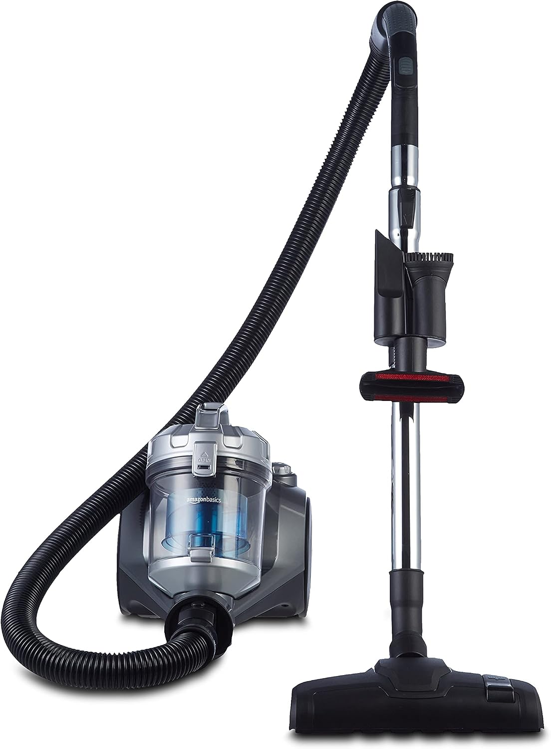 Amazon Basics Cylinder Bagless Vacuum Cleaner for Hardfloor, Carpet & Car, Compact & Lightweight, 700W, 1.5L, Black