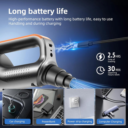 Handheld Vacuum Cleaner, 35000Pa 4-in-1 Car Vacuum Cleaner Cordless Powerful, One-touch Dust Emptying, Brushless Motor, HD Display, LED Light, Hand Held Vacuum Cordless for Home/Office/Car, Orange