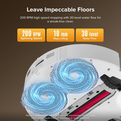 roborock Qrevo Series Robot Vacuum Cleaner with Mop, 10,000Pa Suction, Upgraded from Qrevo S, Dual Anti-Tangle Brushes, Smart Obstacle Avoidance, Auto Mop Washing&Drying, All-in-One Dock,White(QV 35S)