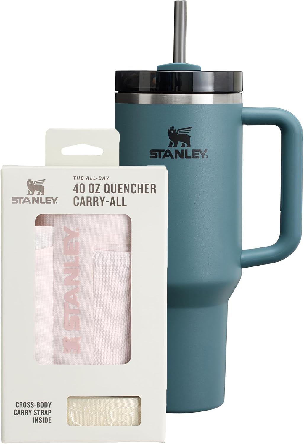 STANLEY 1913 Quencher H2.0 Flowstate Tumbler 1.2L - Cold for 11 Hours - Iced for 48 Hours - Metal Water Bottle with Straw, Handle and Lid - Dishwasher Safe - Travel Mug for Cold Drinks - Azure | Cold For 11 Hours - Iced For 48 Hours - Stainless Steel Tumb