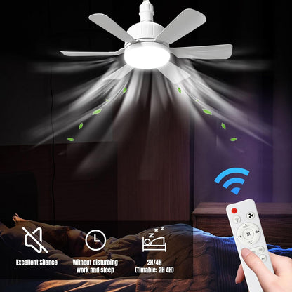 46cm Ceiling Fan Light Bulb Bayonet Fitting, Ceilings Fans with Light & Remote Control, Ceiling Fans Lights Dimmable, E27/B22 Ceilings Lamp with 3 Speeds & 3 Color Temperatures (White-B22)