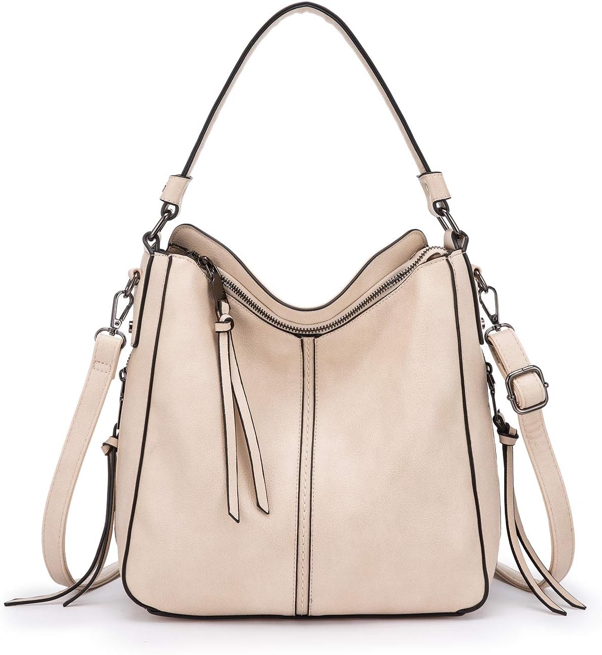 Realer Women's Faux Leather Hobo Crossbody Bag in Medium-12.4 Inch