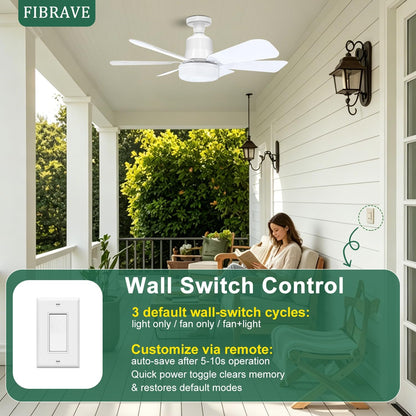 Ceiling Fan with Lights and Remote 2026 New Ceiling Fans LED 40W 3 Speeds Modern Fan Light Dimmable 3 Color Light Bulb Fan for Bedroom, Living Room, Closet, Garage, Kitchen(White)