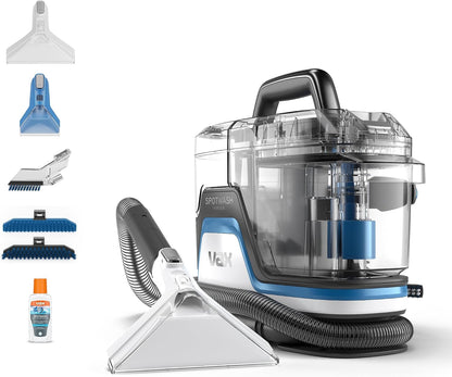 Vax SpotWash Home and Pet Spot Cleaner, Upholstery, Sofa, Stairs, Home, Car, Rug, Stain Cleaning Small Handheld Shampooer Machine, Additional Solution, SpinScrub and Tools, 4.5kg, Grey/Cyan, CDSW-MPDP