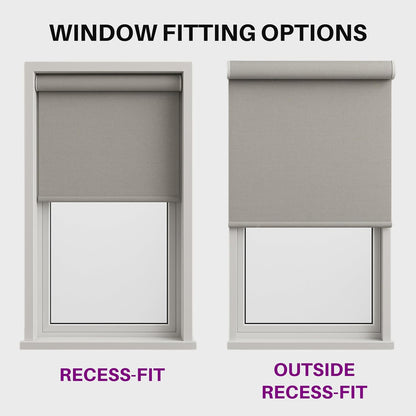 FURNISHED Roller Blinds Thermal Blackout Roller Blind - Trimmable Insulated UV Protection Child Safe Easy Fit Home Office Window Blinds, Dark Grey, 70 cm Wide x 165 cm Long