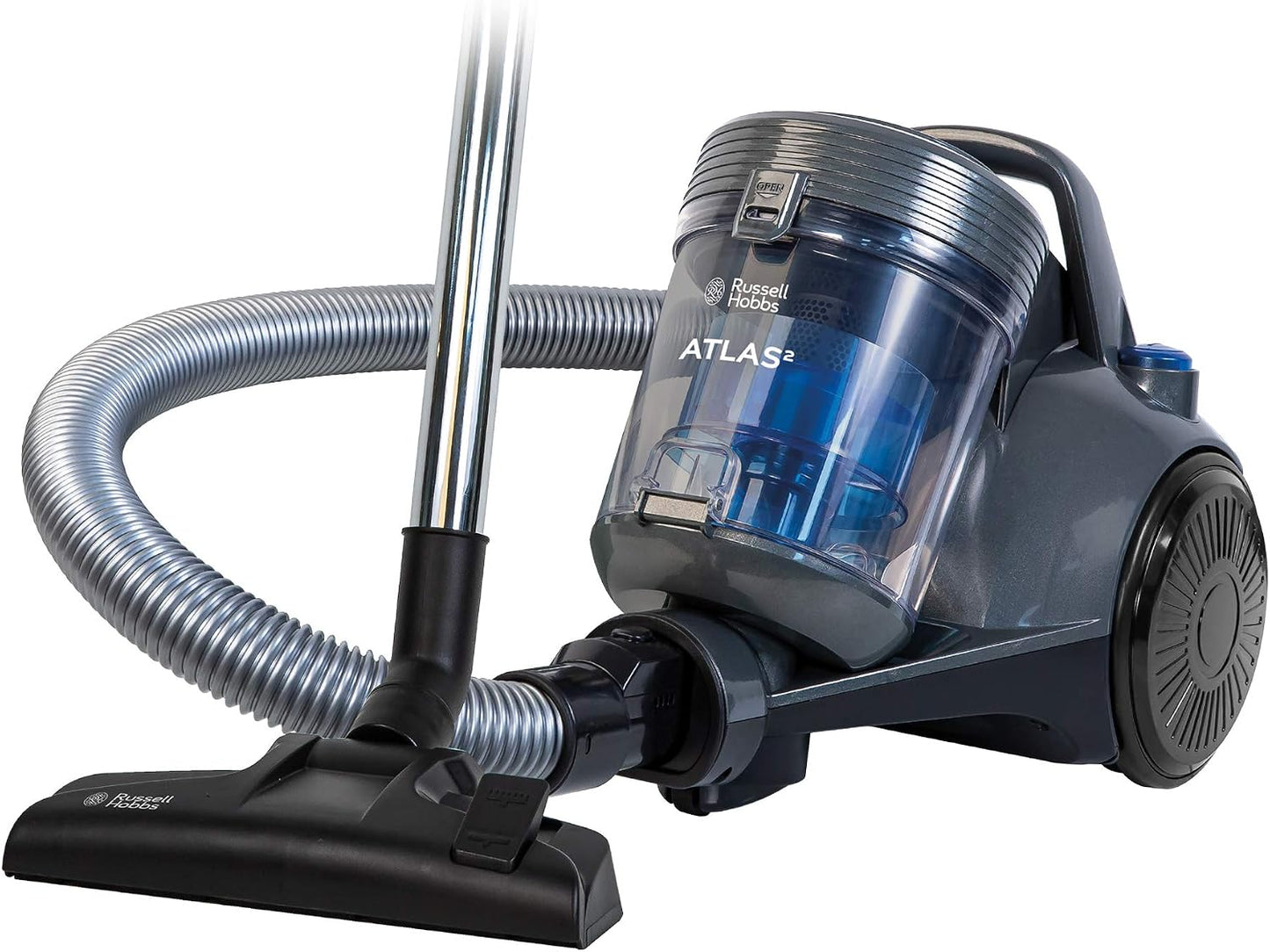 Russell Hobbs® Atlas2 Pet Cylinder Vacuum Cleaner, Lightweight, 2.5L Dust Capacity, Powerful 700W Strong Motor, Triple Dust-Lock Filtration, Turbo & 3-in-1 Multi-Tools, 2 Year Guarantee RHCV3601