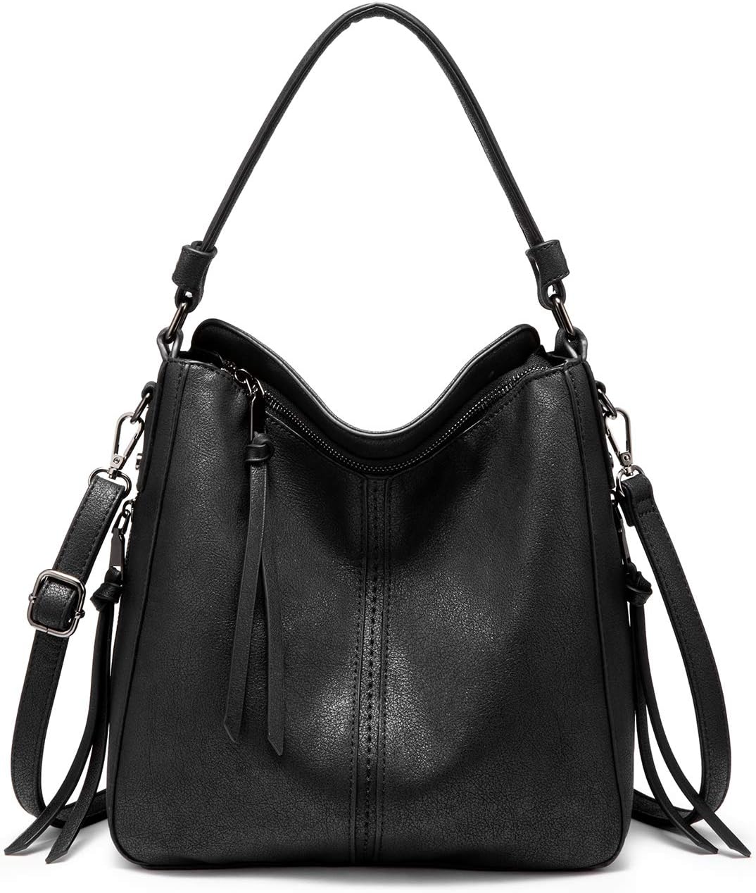 Realer Women's Faux Leather Hobo Crossbody Bag in Medium-12.4 Inch