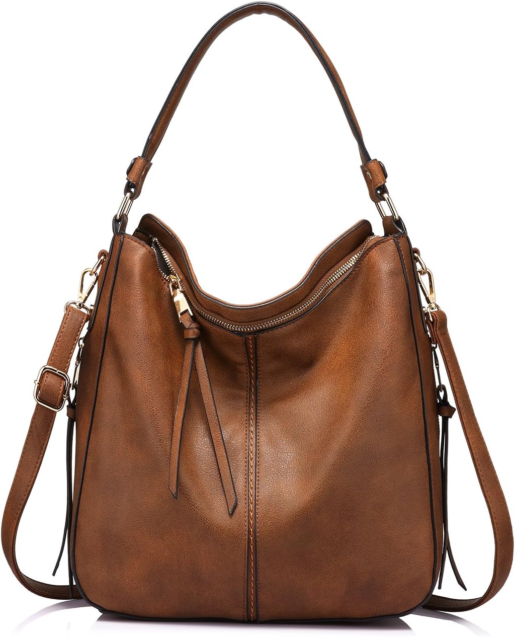 Realer Women's Faux Leather Hobo Crossbody Bag in Large-15.2 Inch
