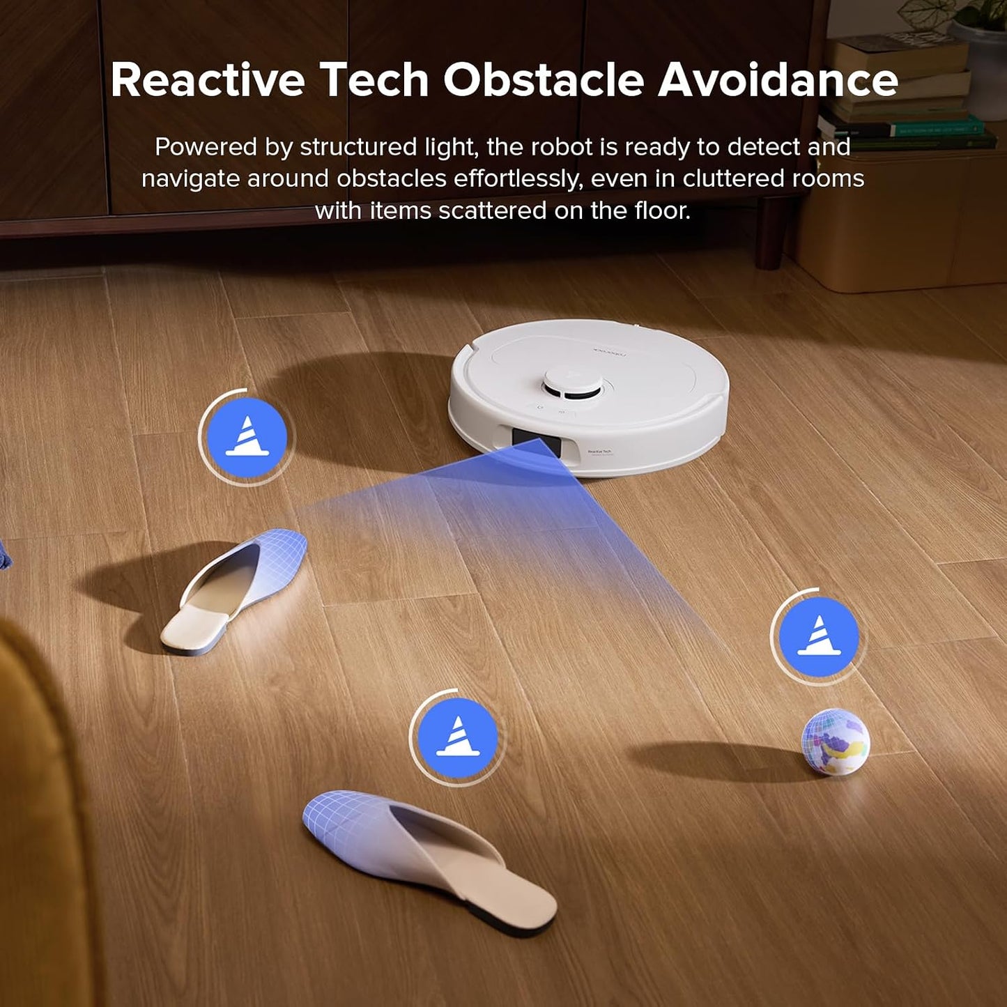 roborock Qrevo Series Robot Vacuum Cleaner with Mop, 10,000Pa Suction, Upgraded from Qrevo S, Dual Anti-Tangle Brushes, Smart Obstacle Avoidance, Auto Mop Washing&Drying, All-in-One Dock,White(QV 35S)