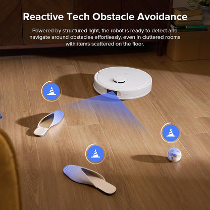 roborock Qrevo Series Robot Vacuum Cleaner with Mop, 10,000Pa Suction, Upgraded from Qrevo S, Dual Anti-Tangle Brushes, Smart Obstacle Avoidance, Auto Mop Washing&Drying, All-in-One Dock,White(QV 35S)