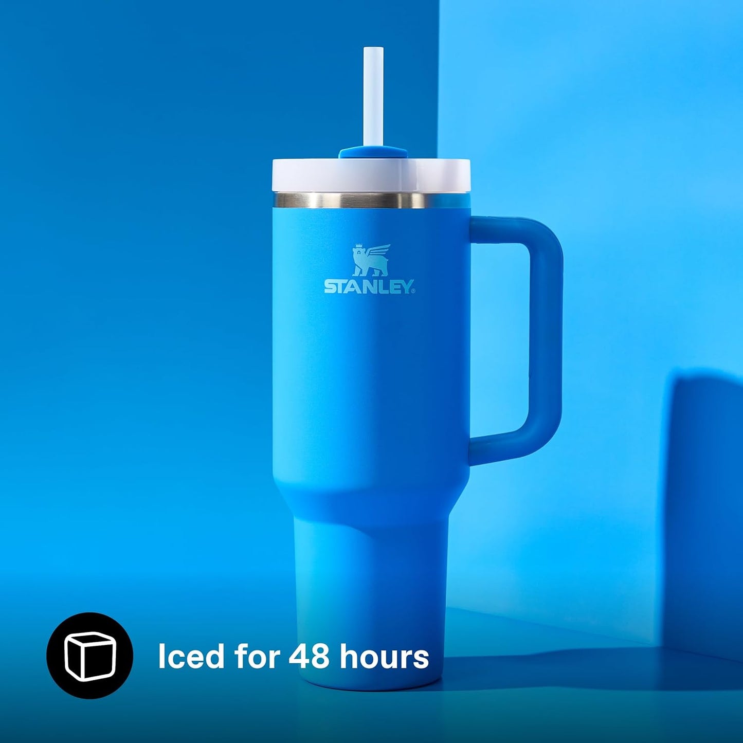 STANLEY 1913 Quencher H2.0 Flowstate Tumbler 1.2L - Cold for 11 Hours - Iced for 48 Hours - Metal Water Bottle with Straw, Handle and Lid - Dishwasher Safe - Travel Mug for Cold Drinks - Azure | Cold For 11 Hours - Iced For 48 Hours - Stainless Steel Tumb