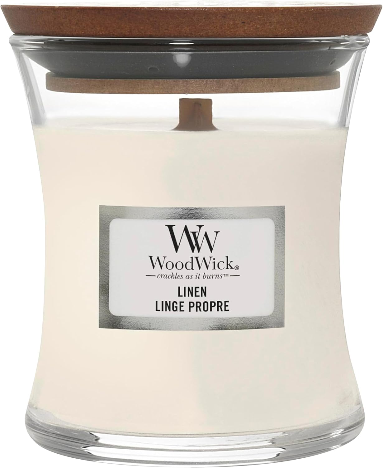 WoodWick Medium Hourglass Scented Candle | White Tea & Jasmine | with Crackling Wick | Burn Time: Up to 60 Hours | Gifts for Women