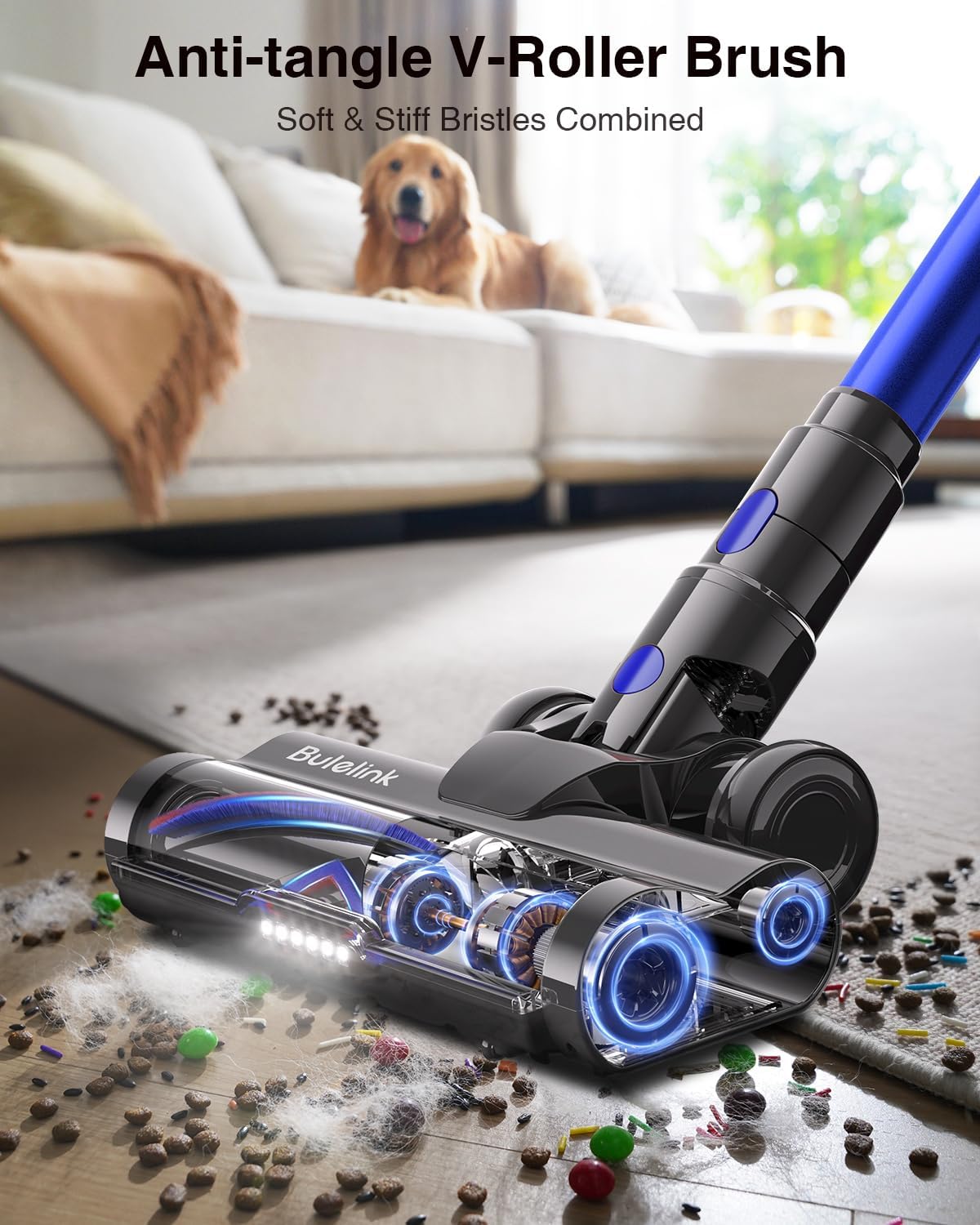 600W 50kPa 70Mins Cordless Vacuum Cleaner, 1.8L Self-Standing Anti-Tangle Vacuum cleaners for Home with OLED Touch Screen, Wall-Mounted Charging, for Pet Carpet Car Hardwood Floor