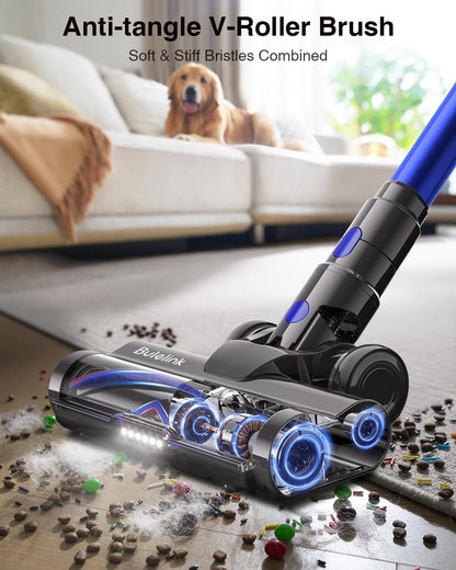 600W 50kPa 70Mins Cordless Vacuum Cleaner, 1.8L Self-Standing Anti-Tangle Vacuum cleaners for Home with OLED Touch Screen, Wall-Mounted Charging, for Pet Carpet Car Hardwood Floor