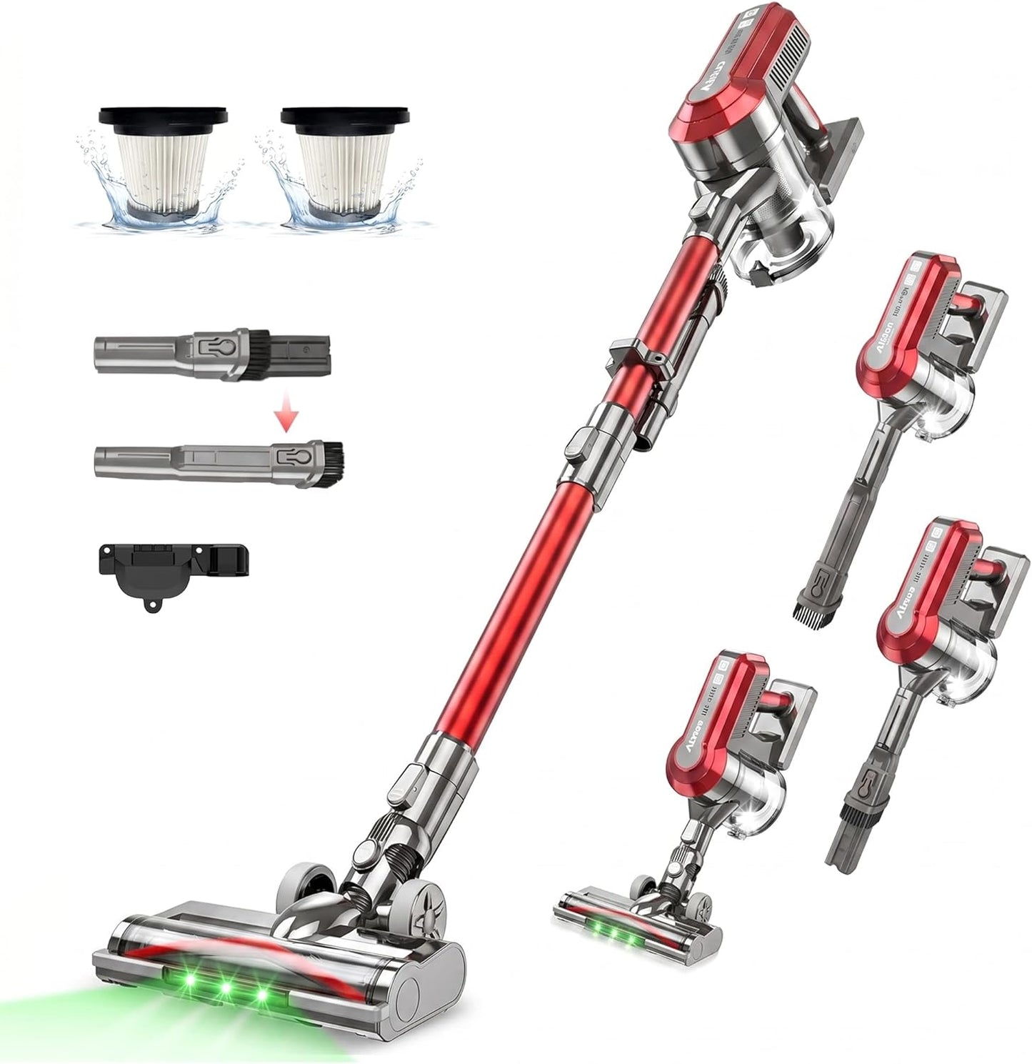Akitas V8 3-in-1 Cordless Hoover Vacuum Cleaner Handheld & Upright Lightweight 22.2 V 150 W, Rechargeable Lithium Battery for Floors Carpets and Pet Hair