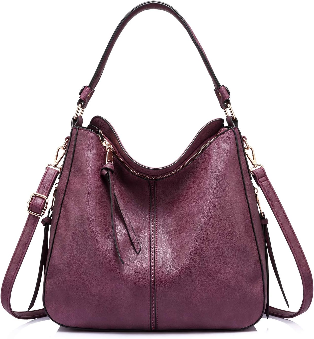 Realer Women's Faux Leather Hobo Crossbody Bag in Medium-12.4 Inch